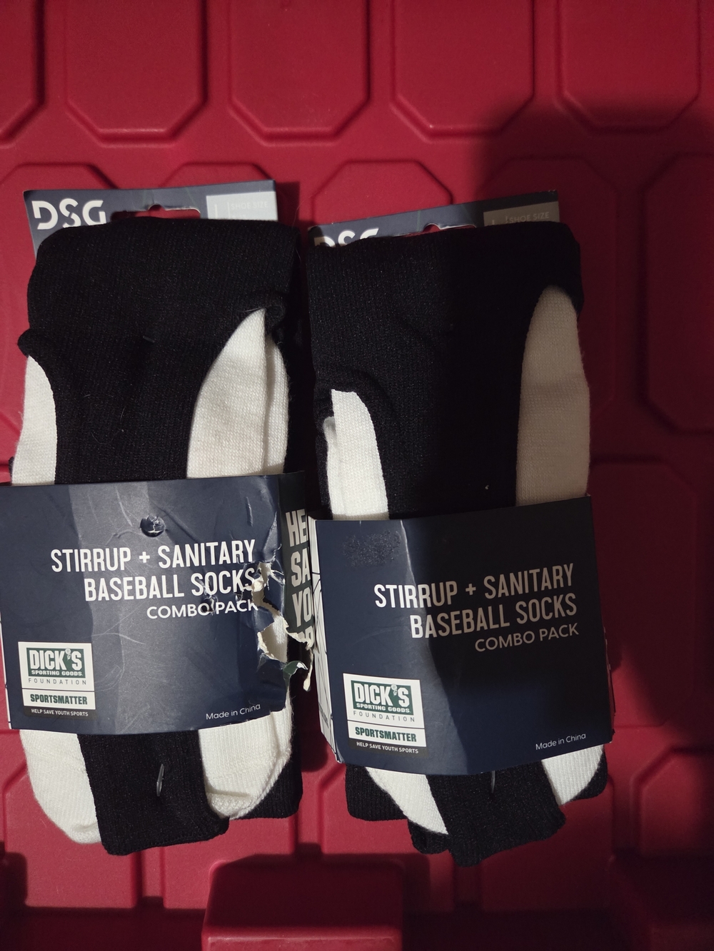 DSG Stirrup & Sanitary Baseball Socks - Size 8-13